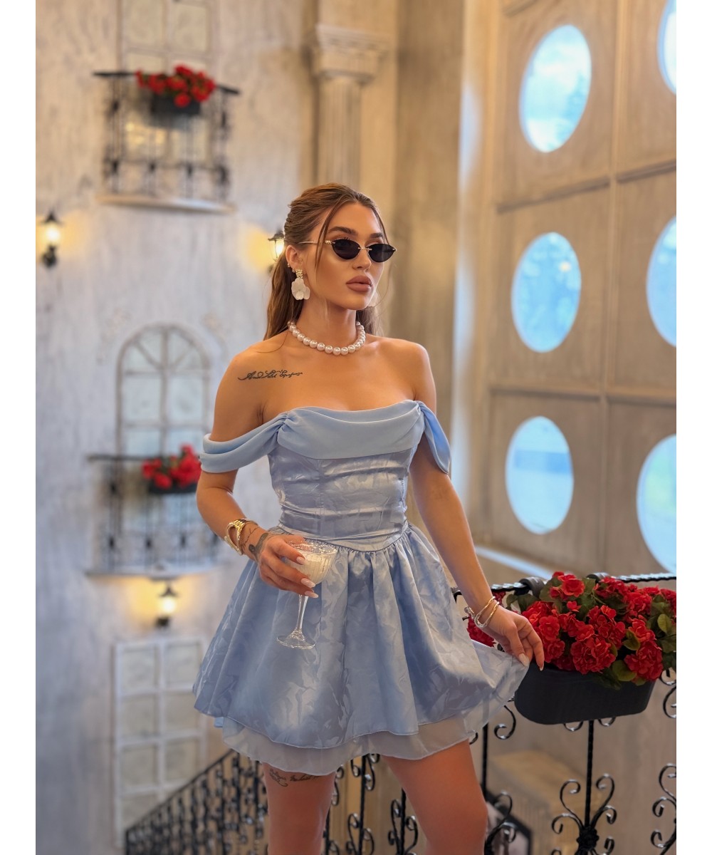 PRENSES ELBİSE - mavi 