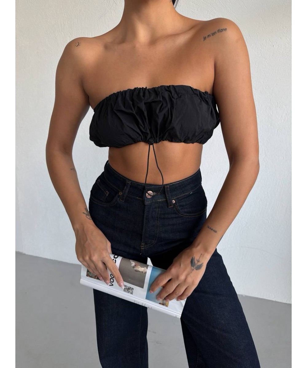 Siyah paraşüt kumaş bra 