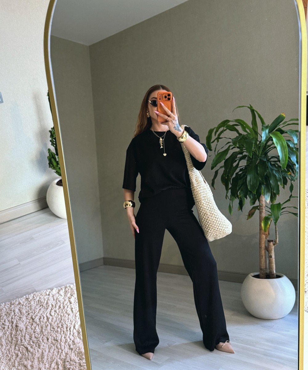 SİYAH MODAL İKİLİ TAKIM