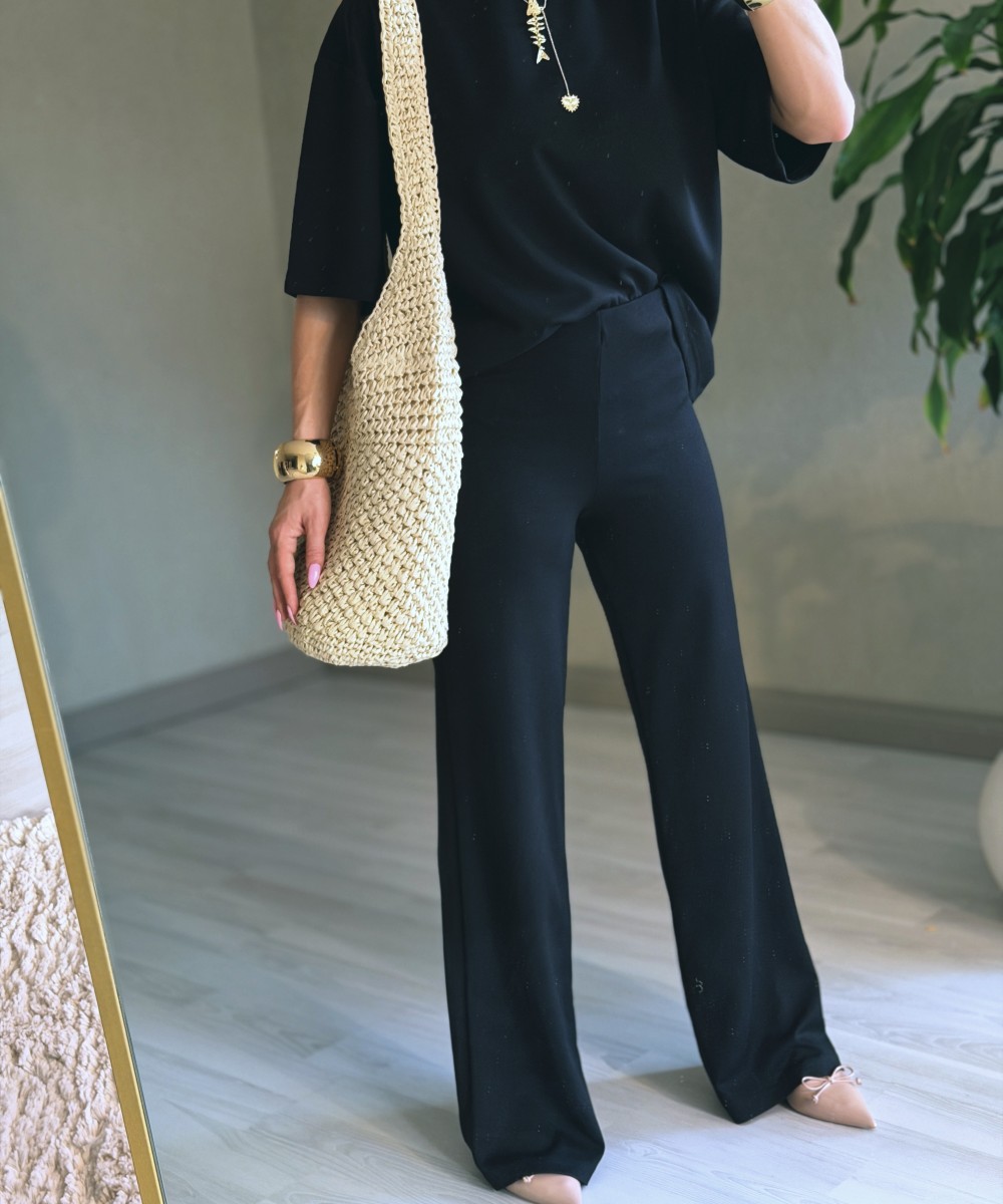 SİYAH MODAL İKİLİ TAKIM