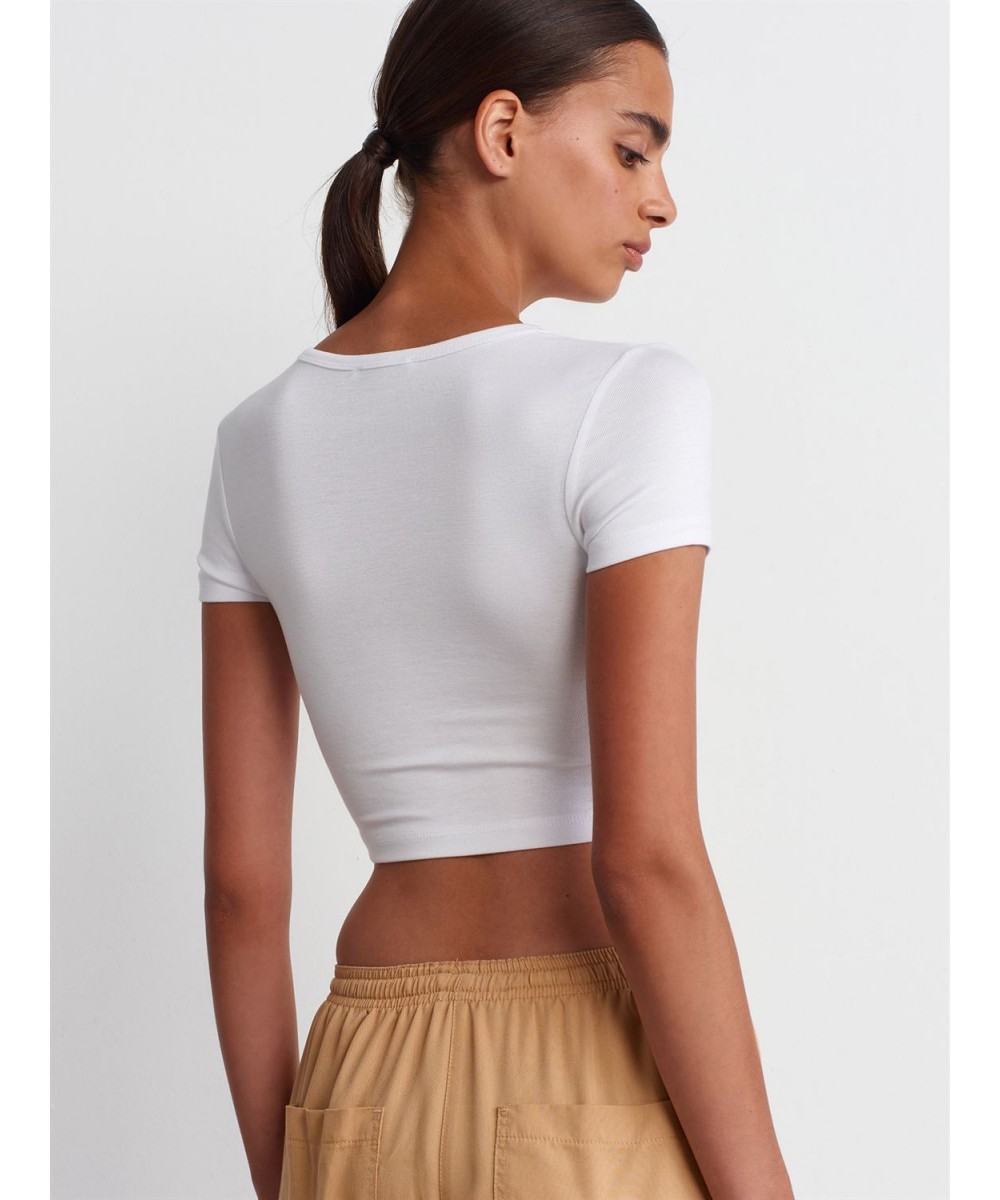 Crop T-Shirt-Beyaz