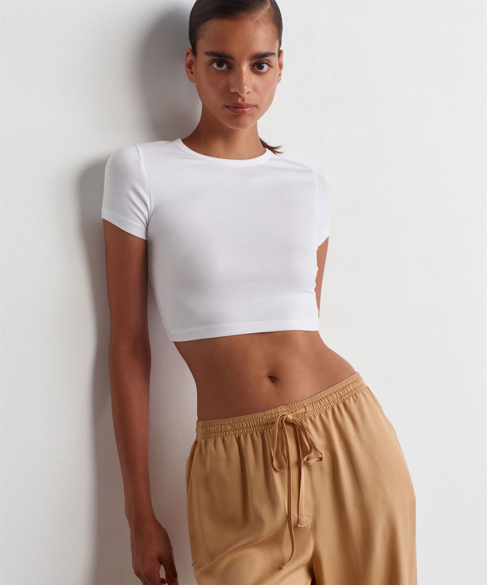 Crop T-Shirt-Beyaz