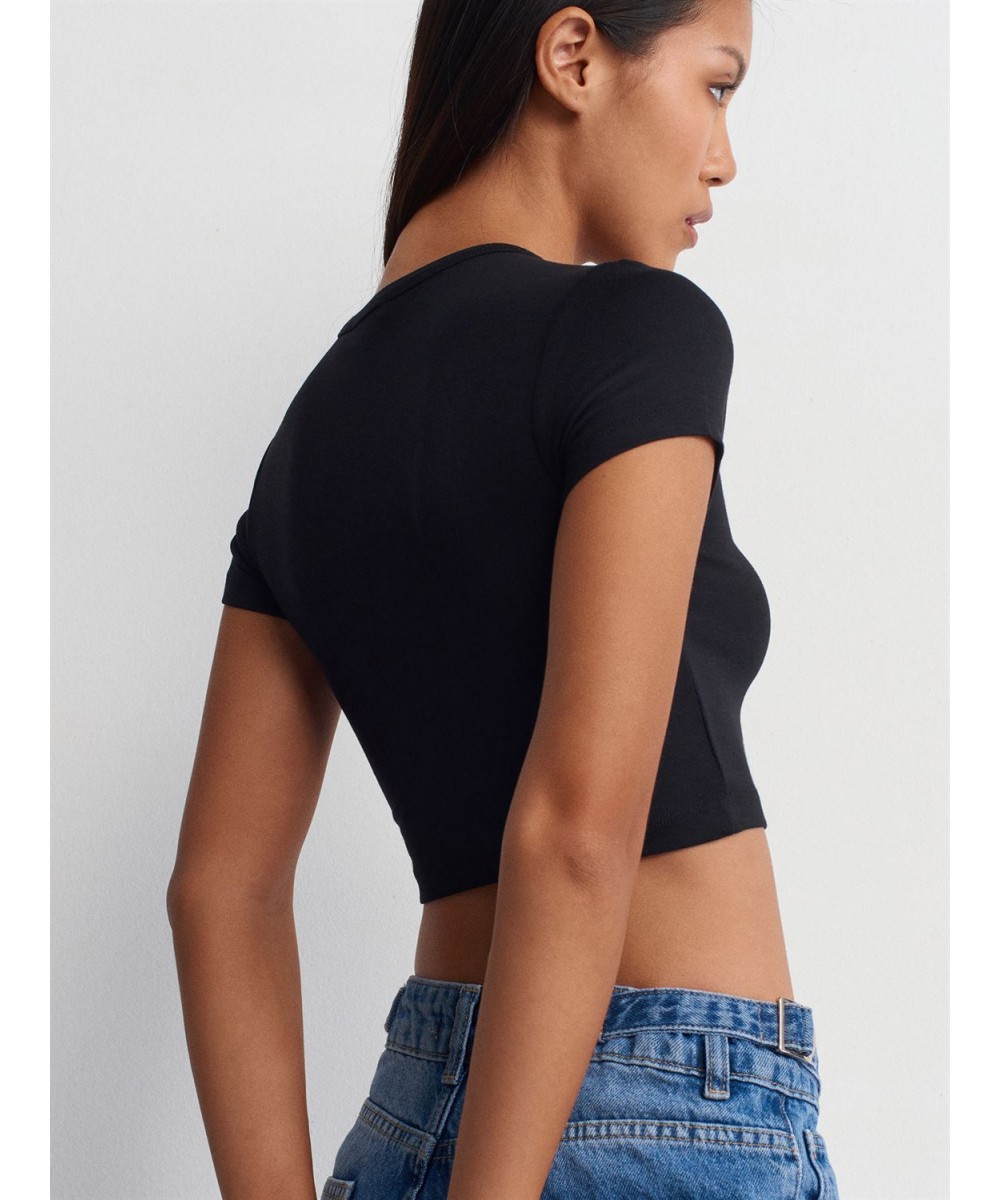 Crop T-Shirt-Siyah
