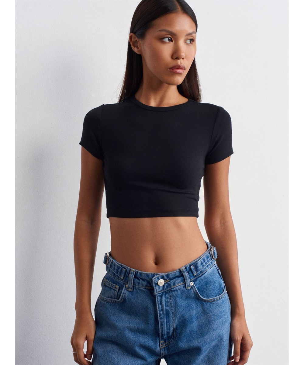Crop T-Shirt-Siyah