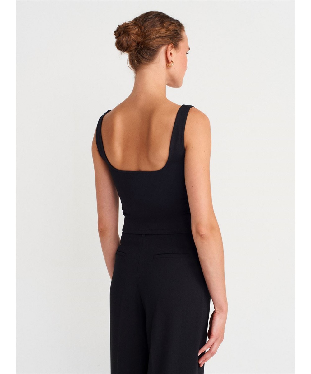 Fermuarlı Top-Siyah