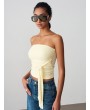 Bağlamalı Bandeau Top-Açık Sarı