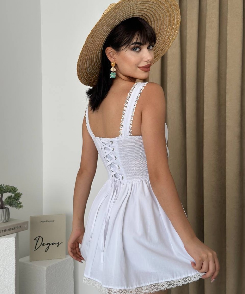 Pinterest Elbise - Beyaz