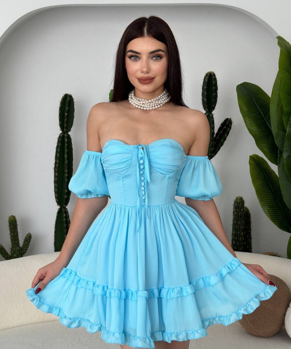 Prenses Elbise - Mavi