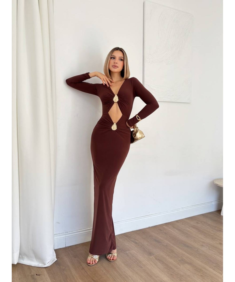 TASARIM KAHVERENGİ ABİYE 