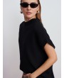 Yün Karışımlı Oversize Süveter-Siyah