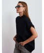 Yün Karışımlı Oversize Süveter-Siyah