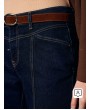 Kemerli Dikiş Detaylı Jean-Lacivert