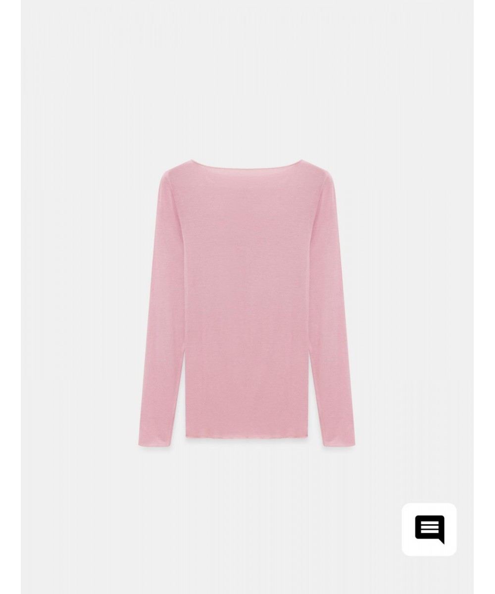 Kayık Yaka Modal Kaşmir Ultra Hafif Bluz-Gül