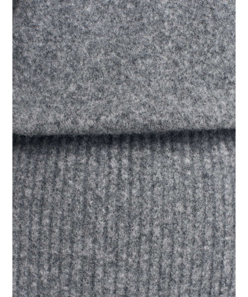 Bisiklet Yaka Yumuşak Dokulu Triko Elbise-Füme M.