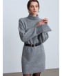 Balıkçı Yaka Triko Elbise-Füme M.