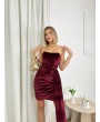 KORSELİ BORDO ELBİSE