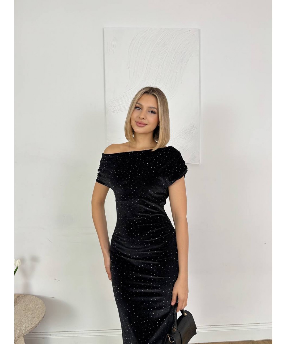 ASİMETRİK SİYAH ELBİSE