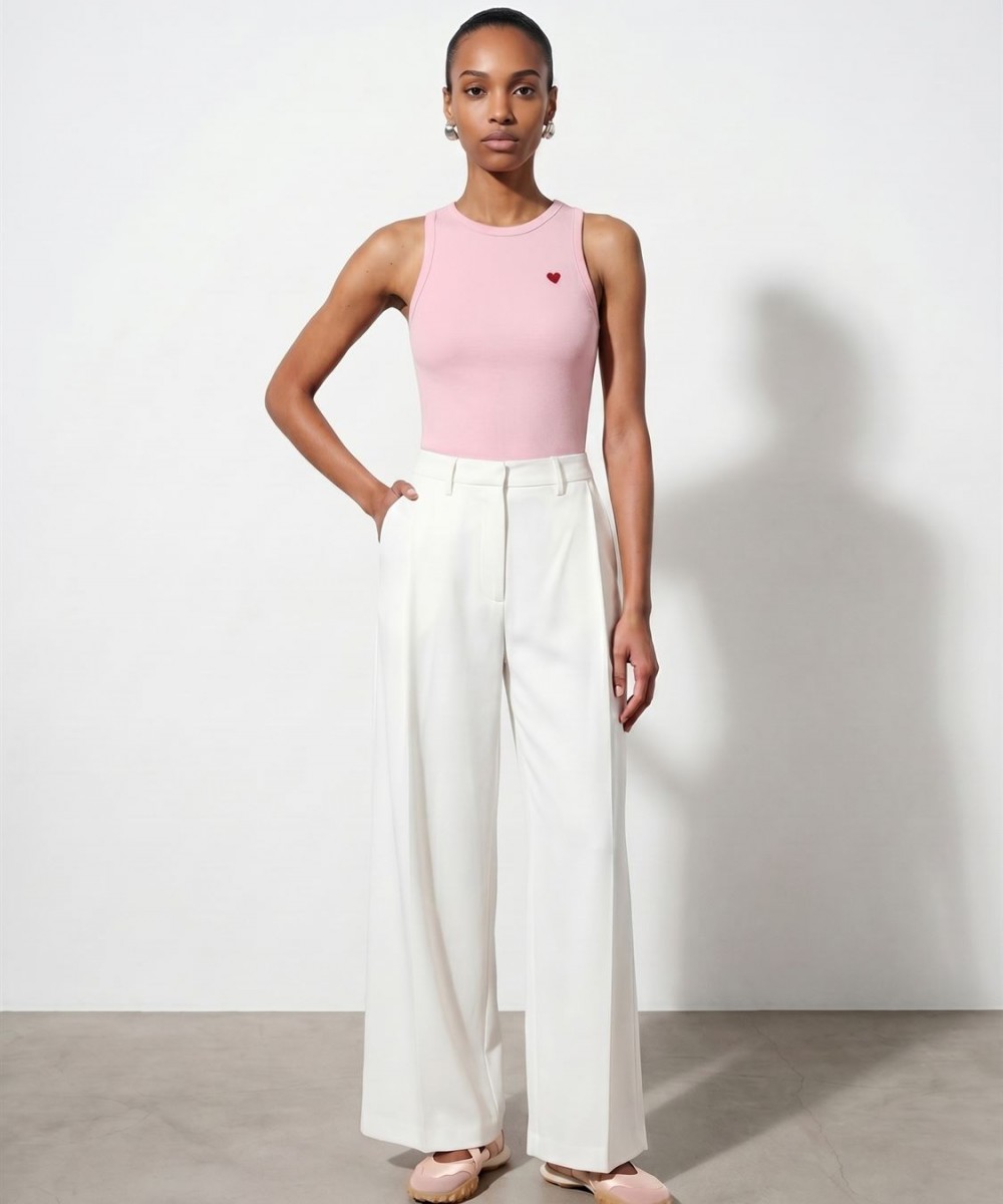 Bisiklet Yaka Top-Toz Pembe