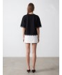 Dantel Detaylı Kısa Kollu T-shirt-Siyah