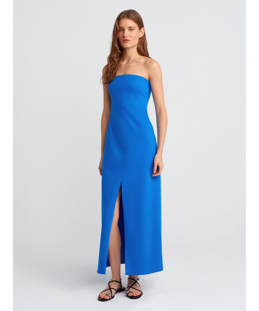  Straplez Elbise-Saks