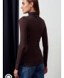 Balıkçı Yaka Kaşmir Bluz-Kahve
