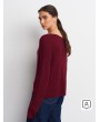 Kayık Yaka Dökümlü Triko Kazak-Bordo