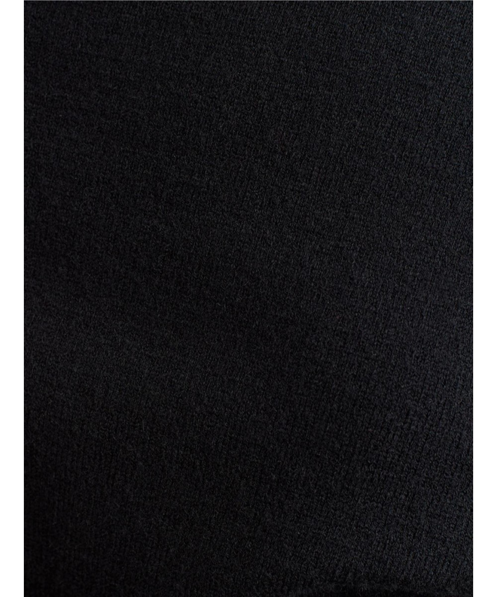 Yünlü Karışımlı Kemerli Triko Elbise-Siyah