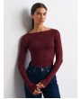 Kayık Yaka Modal Kaşmir Ultra Hafif Bluz-Bordo